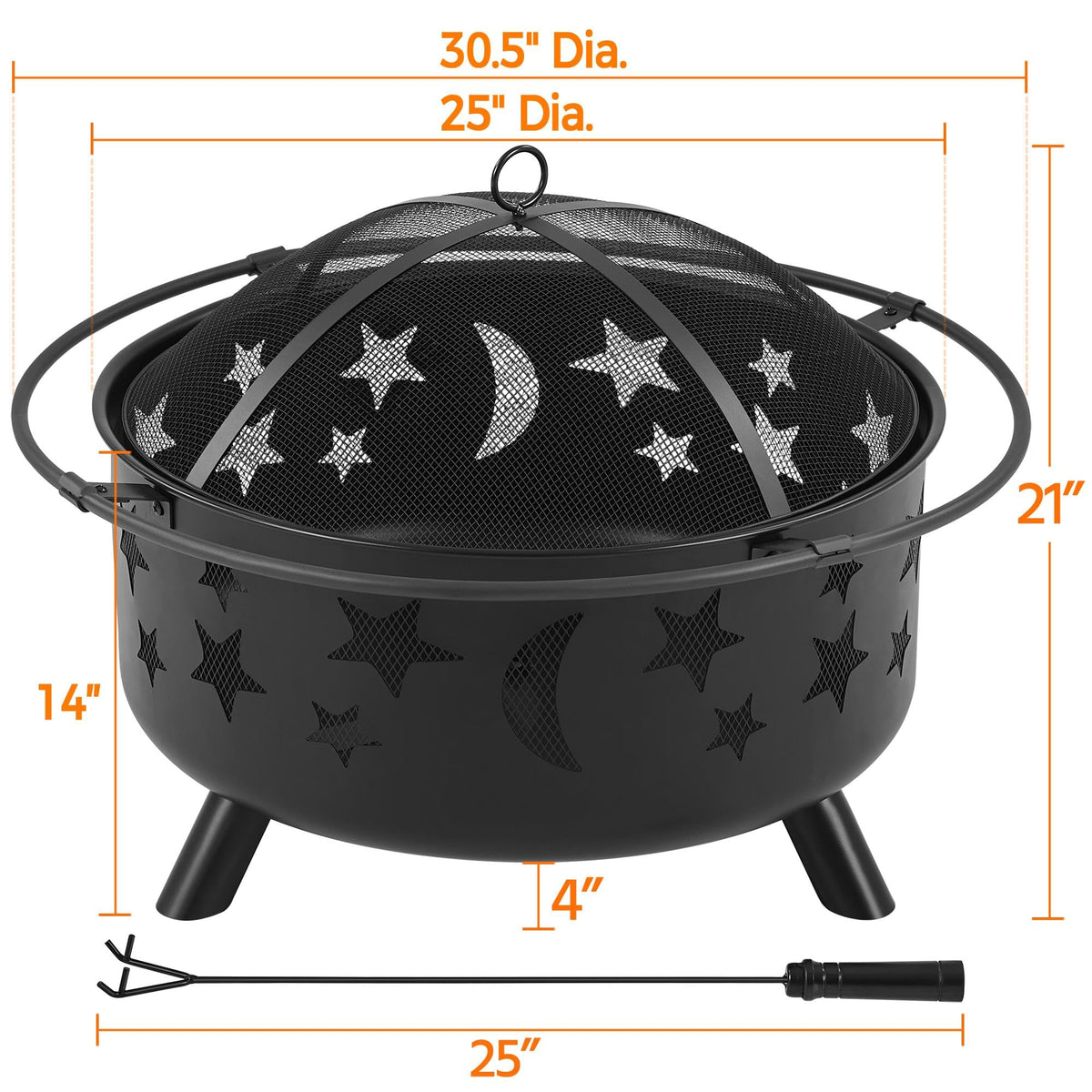 30in Wood Burning Fire Pit K907
