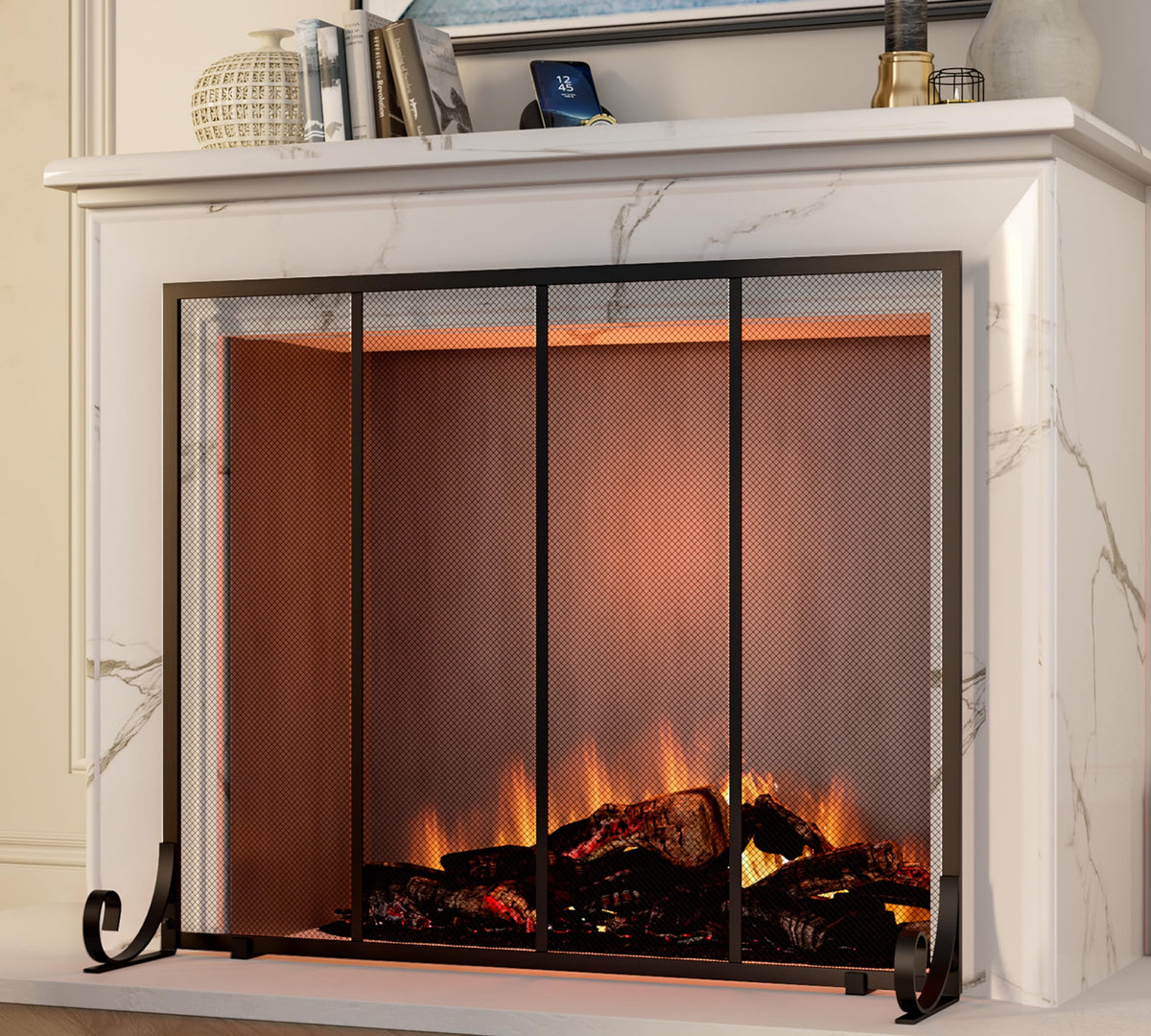 Wrought Iron Fireplace Screen T7057