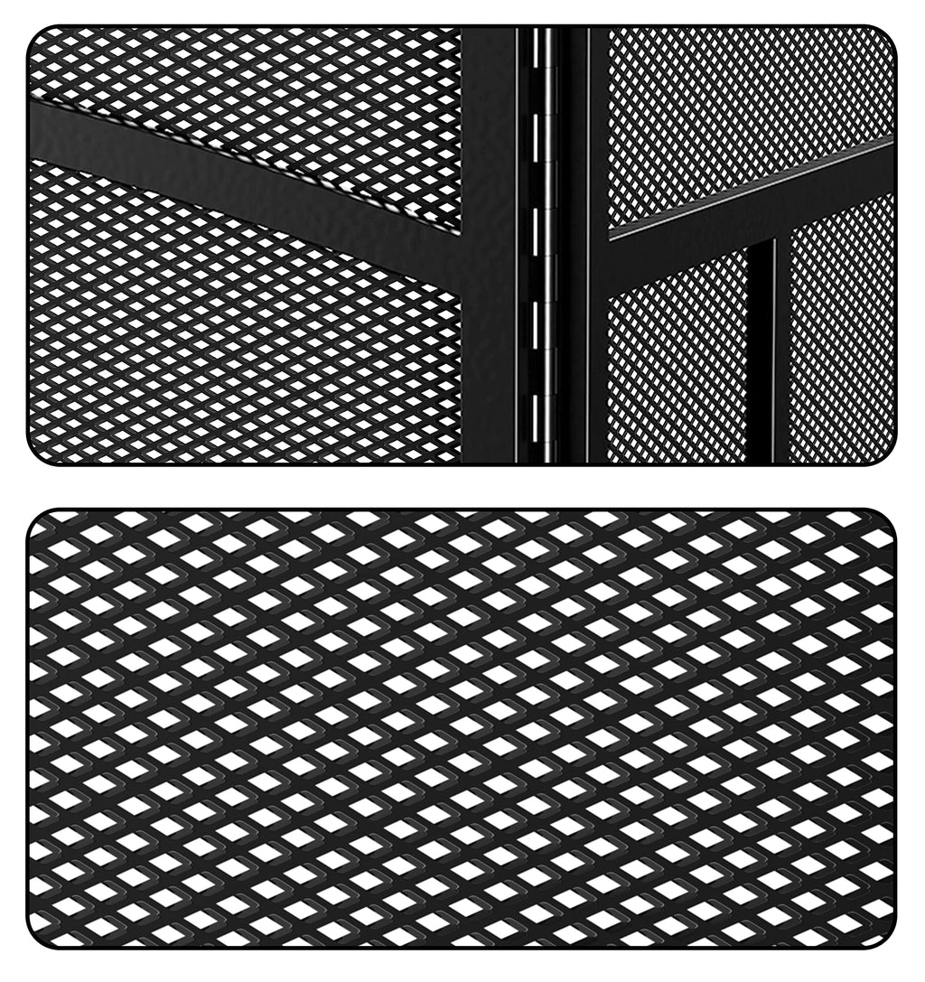 Black 3 Panel Wrought Iron Fireplace Screen D38545