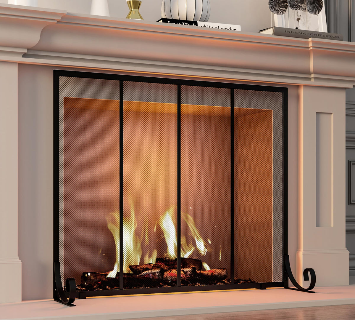 Wrought Iron Fireplace Screen T7057