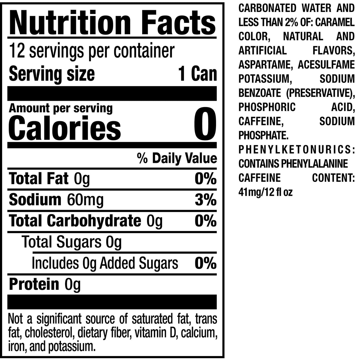 Zero Sugar Soda 12 fl. oz. Cans 12 Pack Pack of 2 X784571
