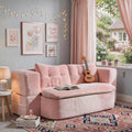78.7" Pink Memory Foam Futon Sofa Bed A480