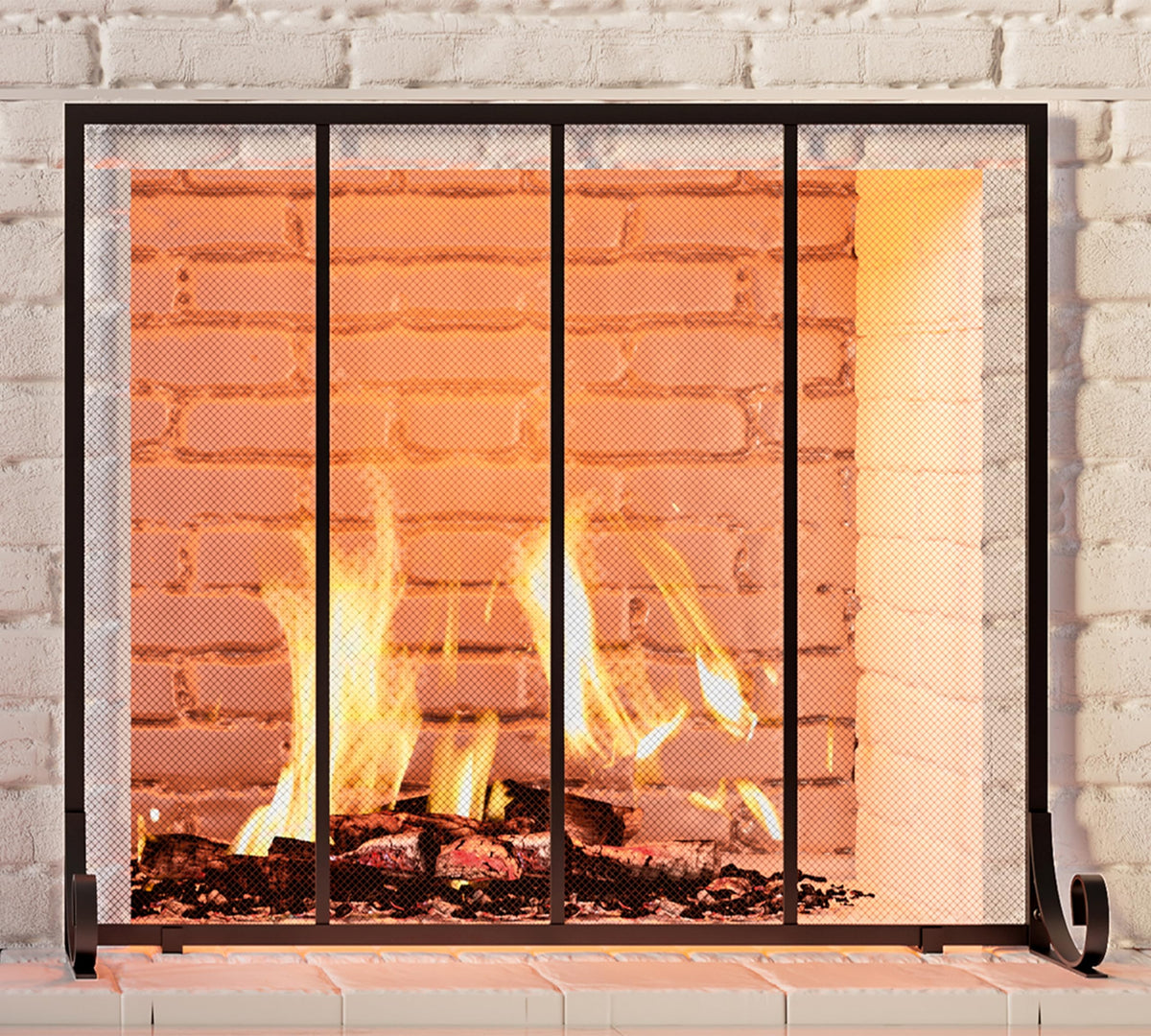 Wrought Iron Fireplace Screen T7057